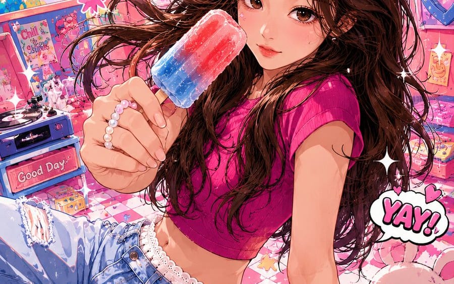 Vibrant Trendy Anime Illustration Transform