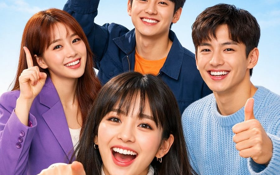 Pôster promocional vibrante de K-drama