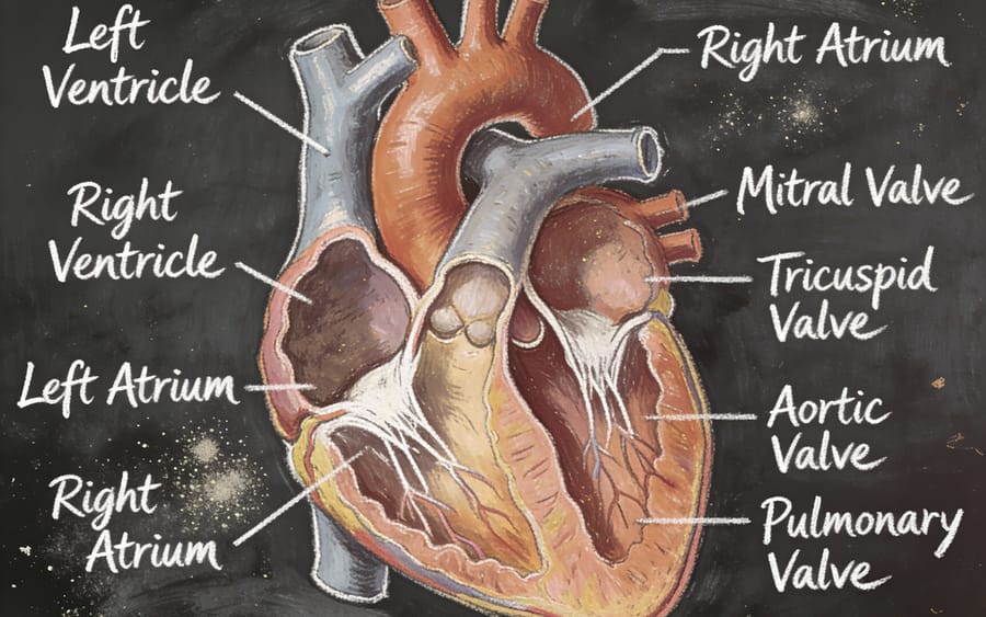 Vintage Chalkboard Heart Anatomy