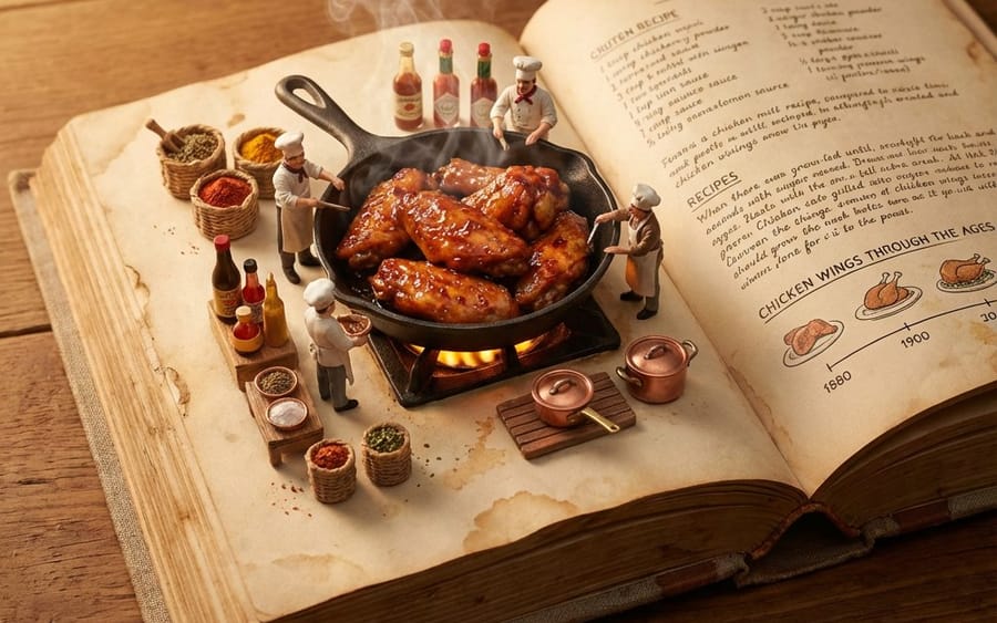 Vintage Cookbook Food Scene