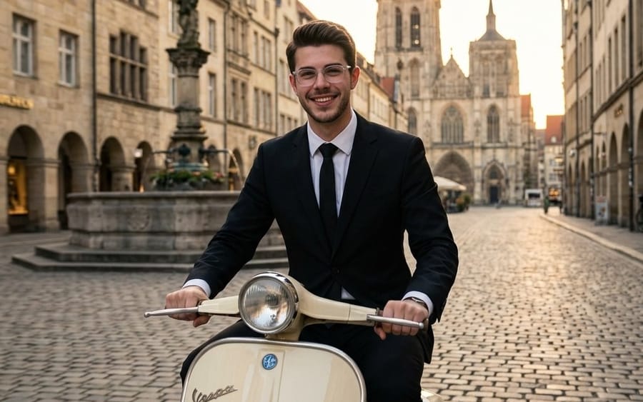 Passeio de Scooter Europeia Vintage