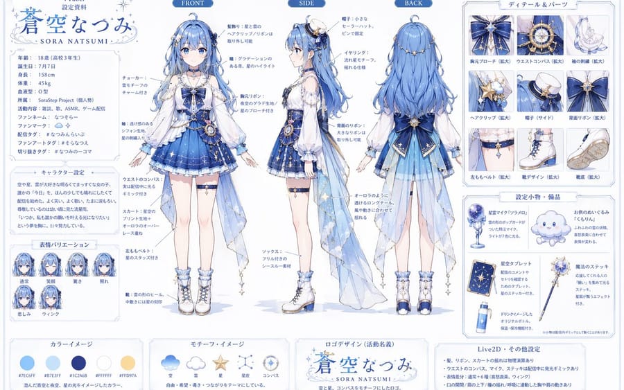 Fiche de référence de personnage VTuber