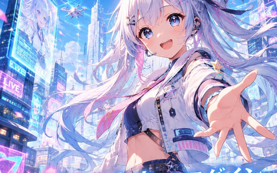 Futuristic VTuber Debut Poster