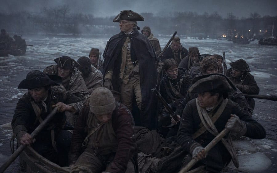 Washington Crossing Style Winter Boat Scene