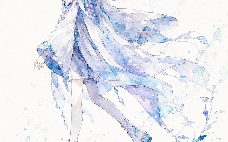 Histoire de personnage en silhouette aquarelle