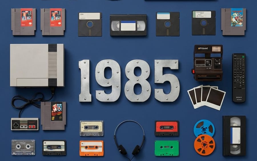 Wes Anderson Style Flat Lay of Historical Inventions