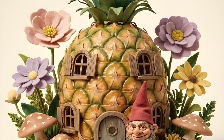 Illustration fantaisiste d'une maison ananas