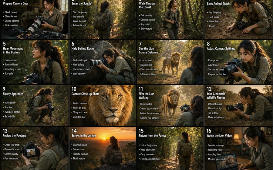 Wildlife Photographer Adventure Storyboard