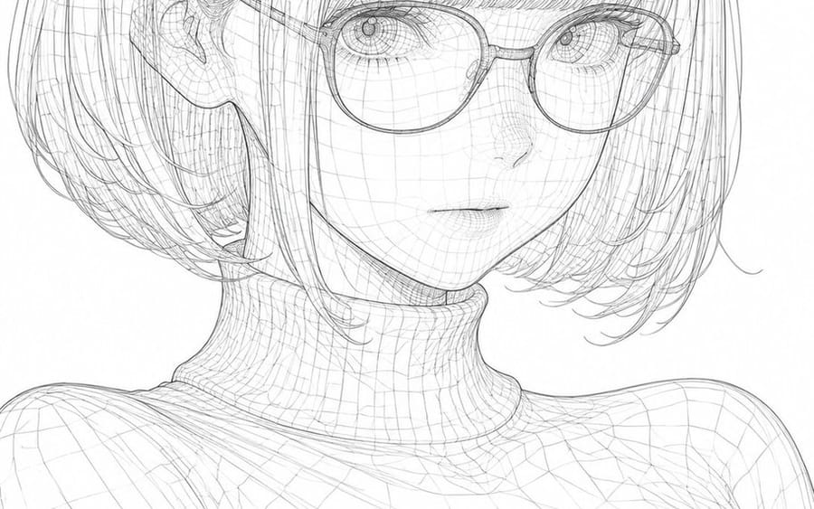 Transformation en illustration filaire 3D
