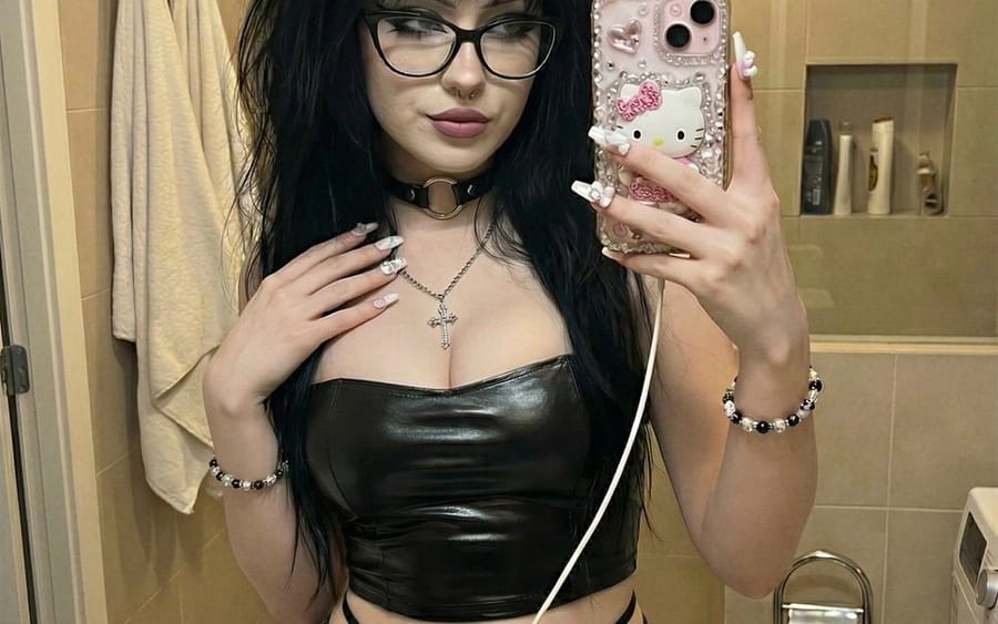 Y2K Grunge Mirror Selfie in Bathroom