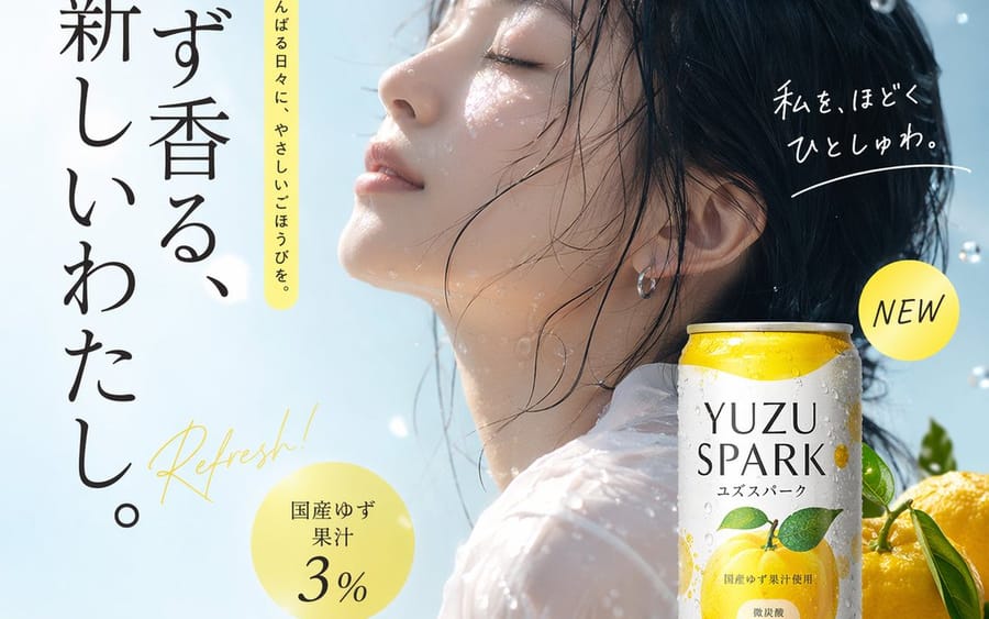 Anúncio de Água com Gás de Yuzu