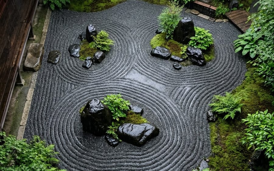 Paisagem Realista de Jardim Zen