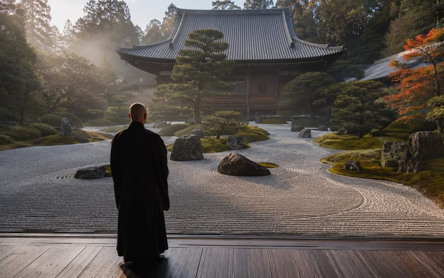 Jardim de Templo Zen Japonês
