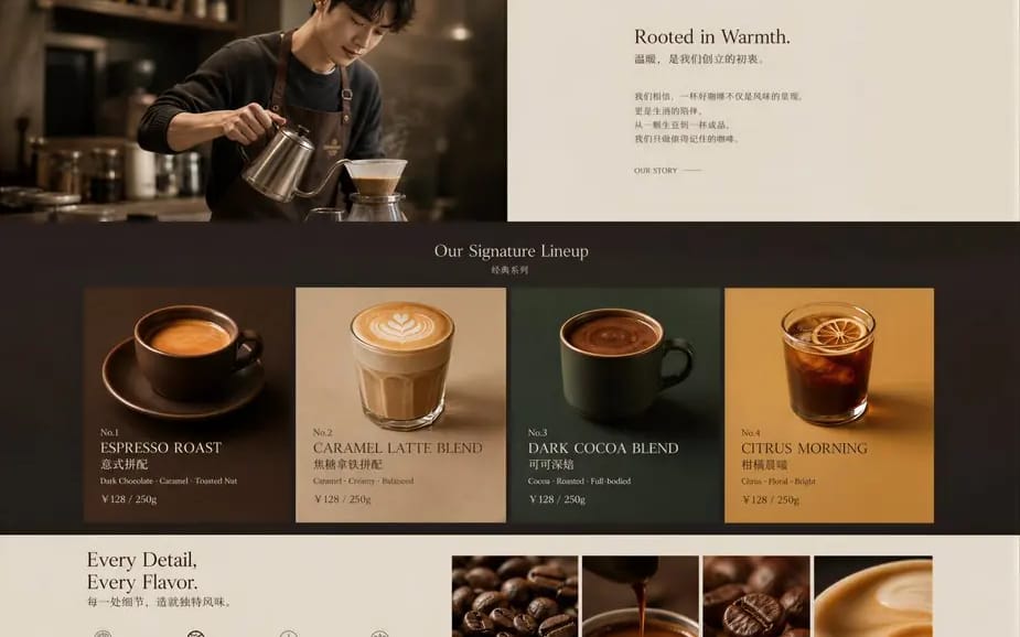 Create an ultra-premium long-form e-commerce landing page