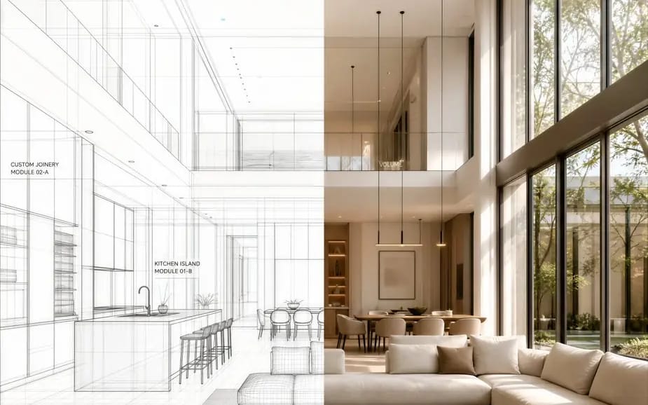 One continuous open-plan residence