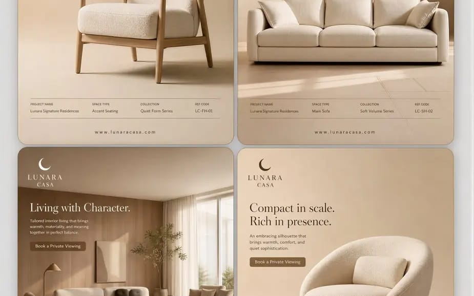 Create a world-class multi-page interior real-estate sales