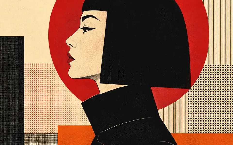 Editorial poster featuring CHARACTER in strict left-facing
