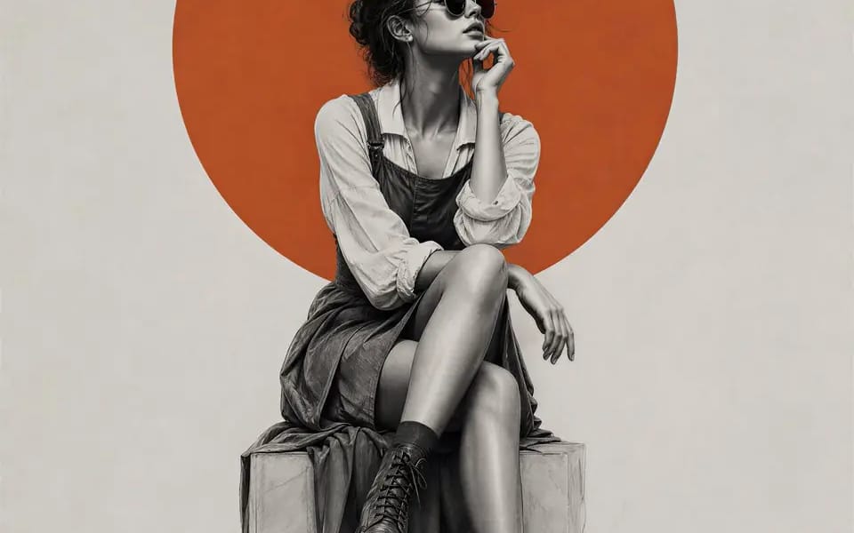 Create an ultra-premium contemporary fashion-art poster