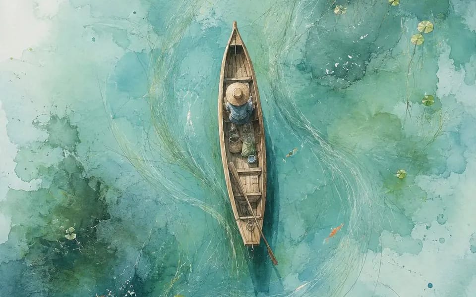 手绘环境插画，现代水彩概念场景风格