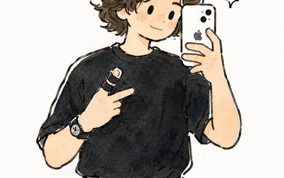 Transform the uploaded selfie into a charming hand-painted