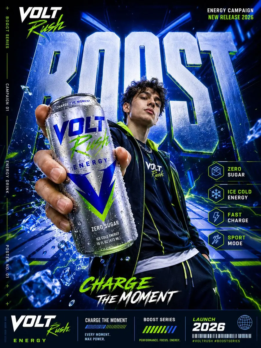 Create a vertical 3:4 commercial campaign poster