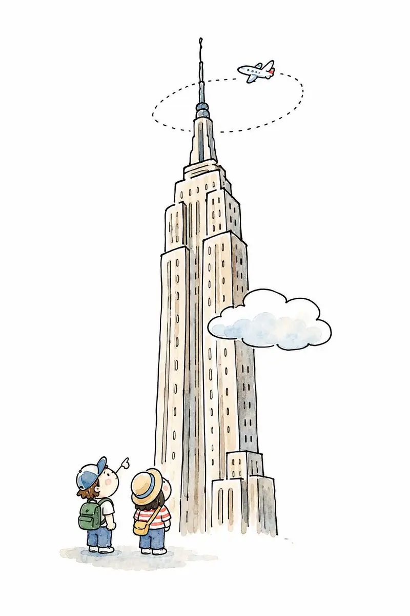 A minimalist hand-drawn doodle illustration of the Empire