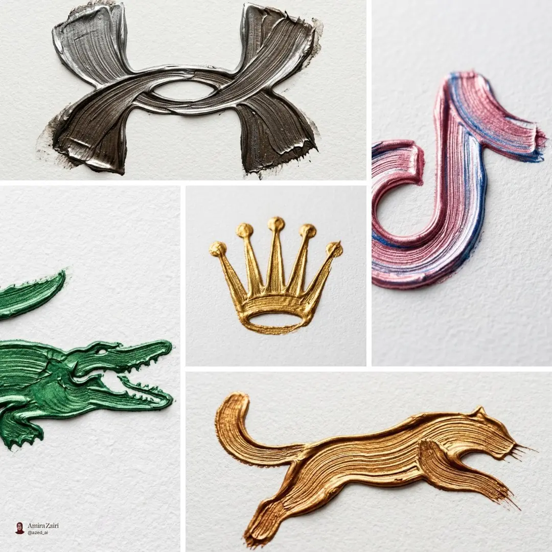 Fotografia macro ultra-realista de um Logo criado a partir