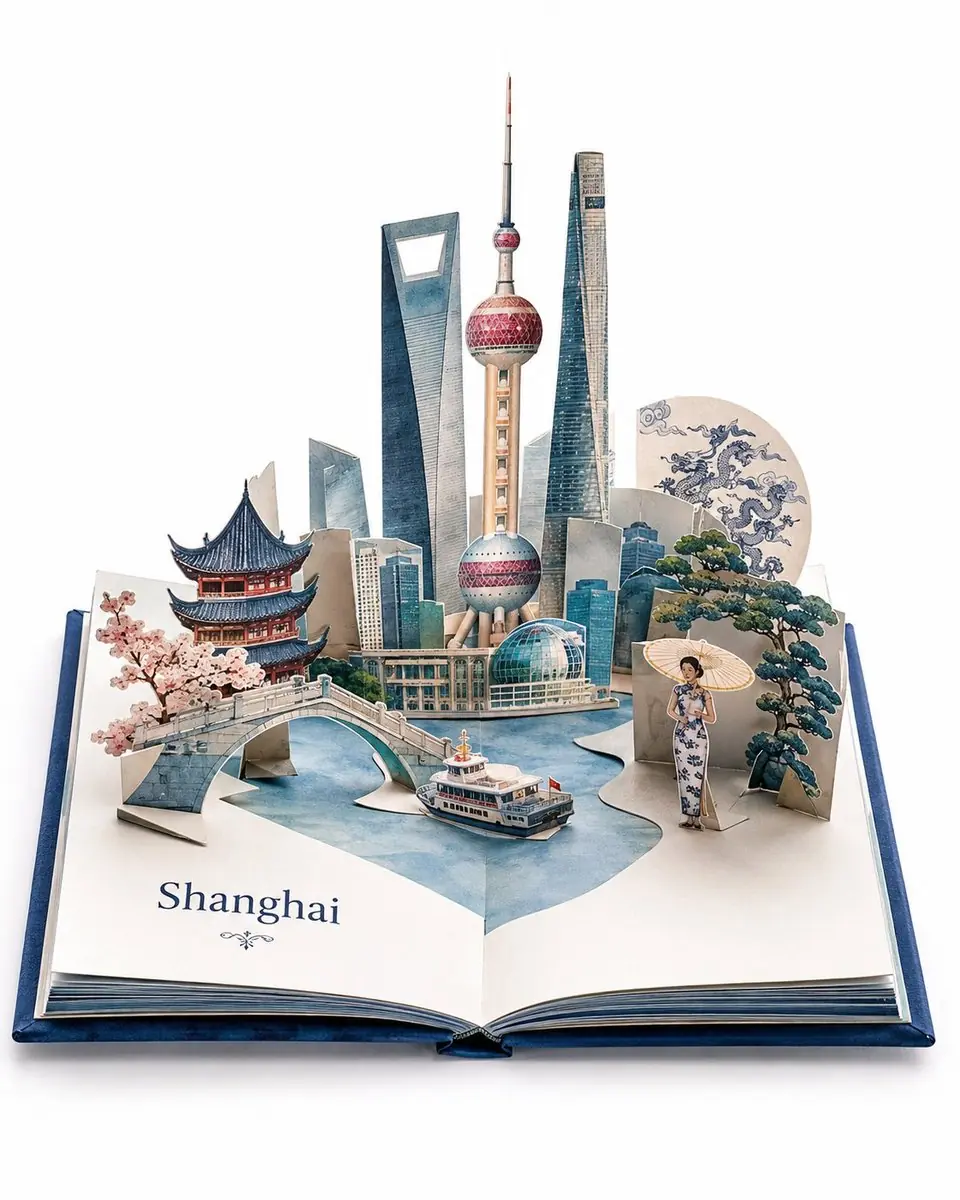 Create a premium travel pop-up book artwork of DESTINATION