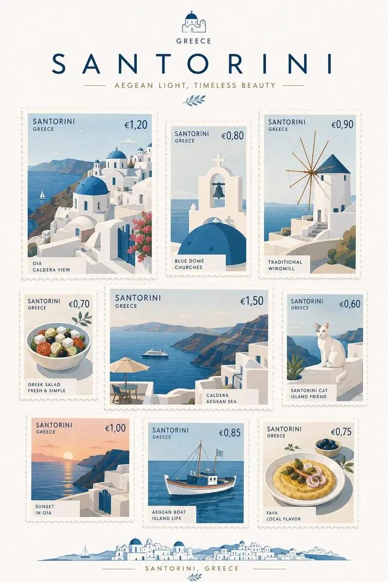 Create a premium commemorative postage-stamp collection