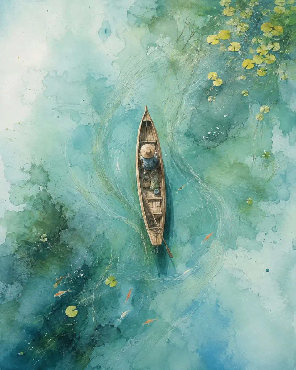 手绘环境插画,现代水彩概念场景风格
