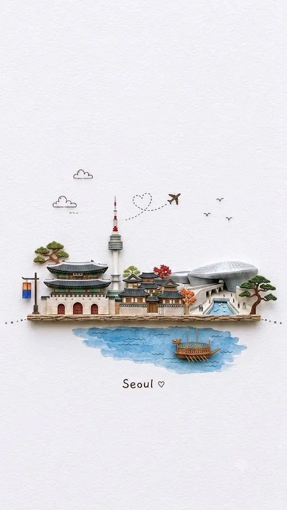 Create a charming 3D miniature paper-craft illustration