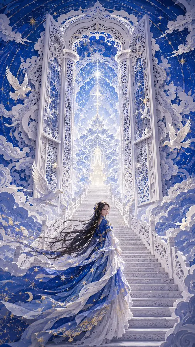 9:16 vertical format, modern oriental female dream