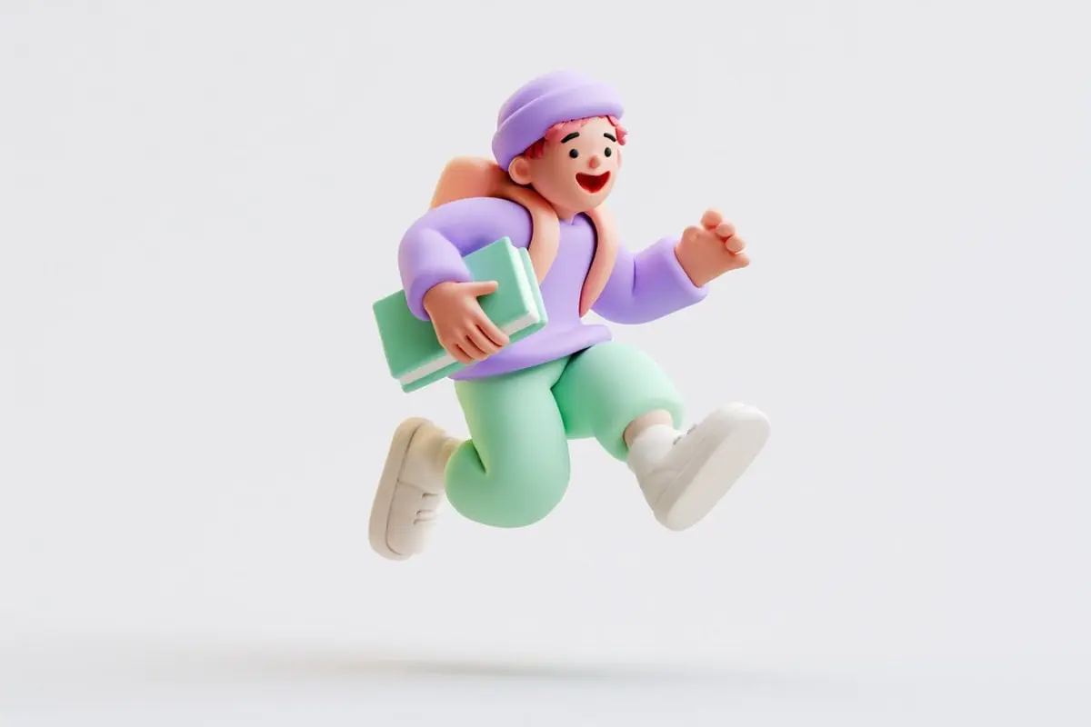 Cute 3D render of a Subject , matte surface