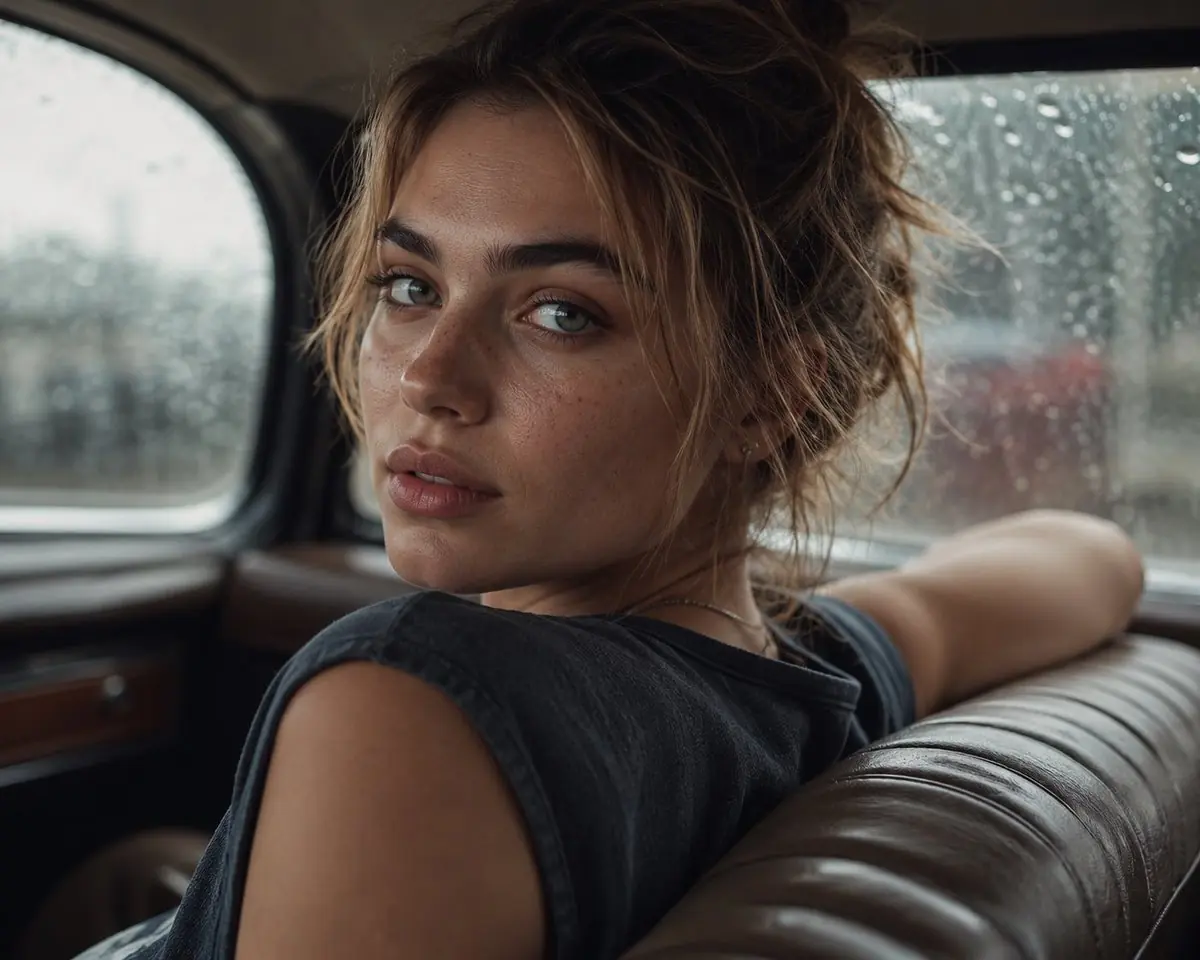 Portrait photoréaliste en gros plan par-dessus l'épaule