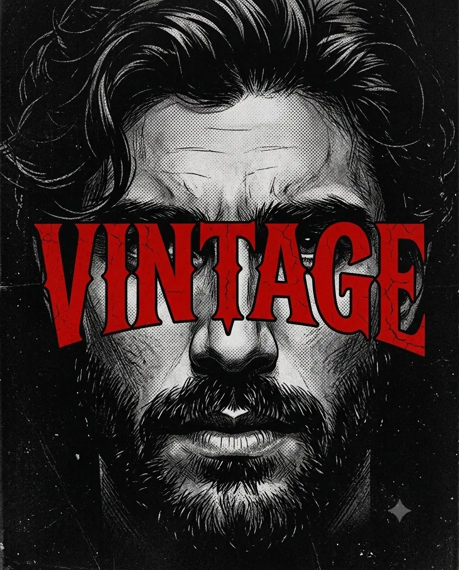 Create a high-contrast vintage underground editorial poster