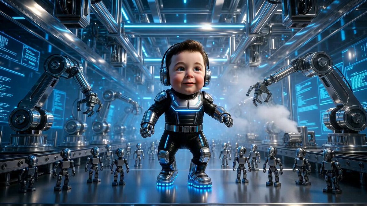 Baby Elon Musk Techno Rave Video Prompt