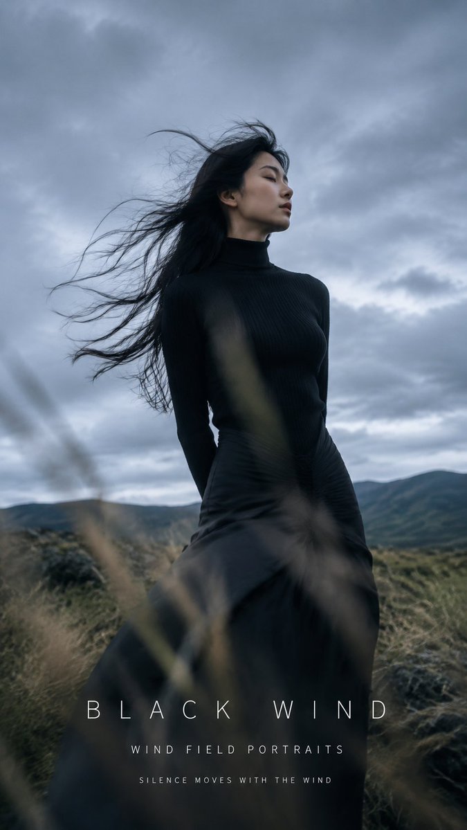 Black Wind Fashion Portrait