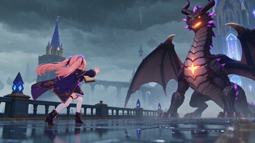 Epic Fantasy Anime Dragon Battle - Seedance 2.0 AI Video Prompt for Cinematic Scene Showcase