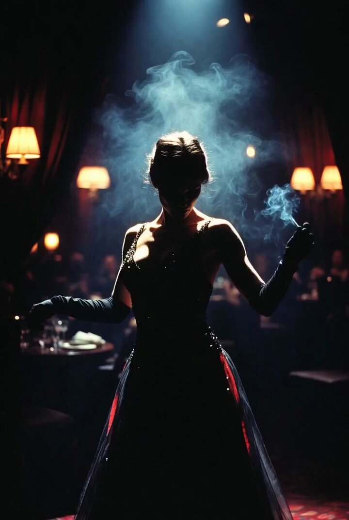 Grok Imagine prompt for Dark Noir Cabaret Scene
