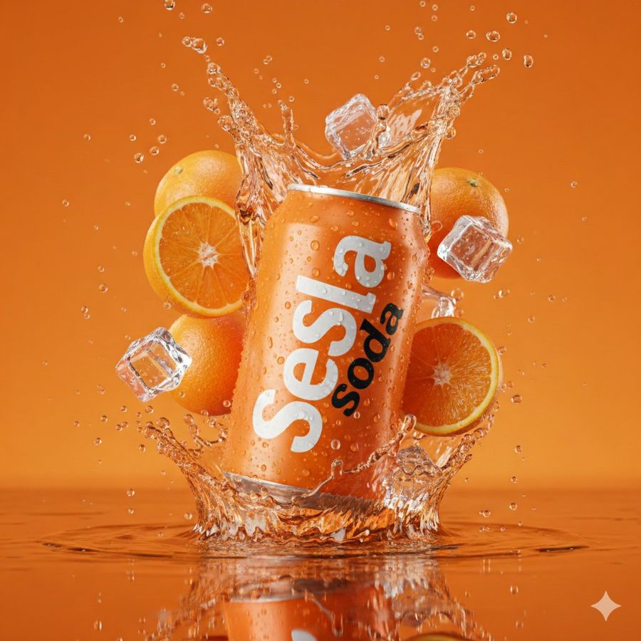 Hyper-Realistic Soda Can Splash Commercial Photo