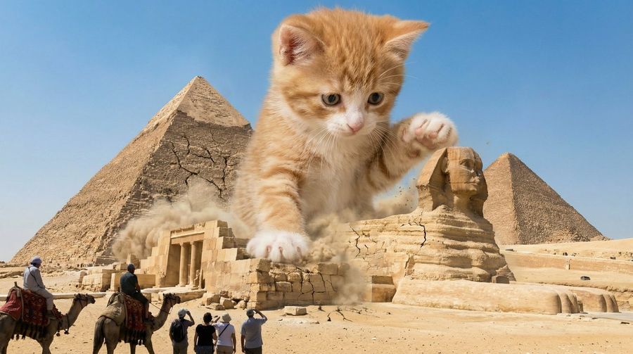 Kaiju Kitten Destroying Sydney Waterfront