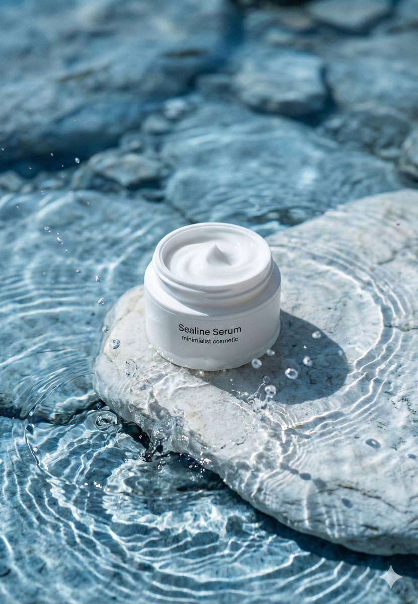 Luxury Skincare Product Macro Shot in Water