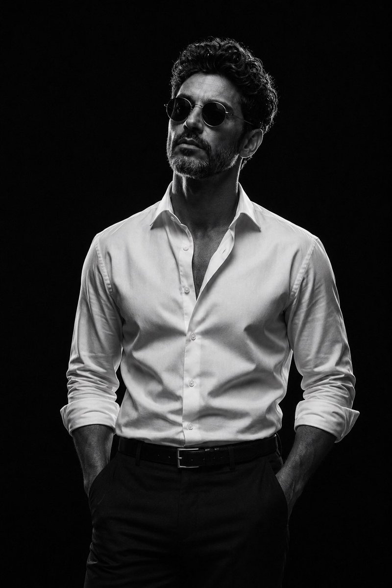Black and White Studio Fashion Portrait