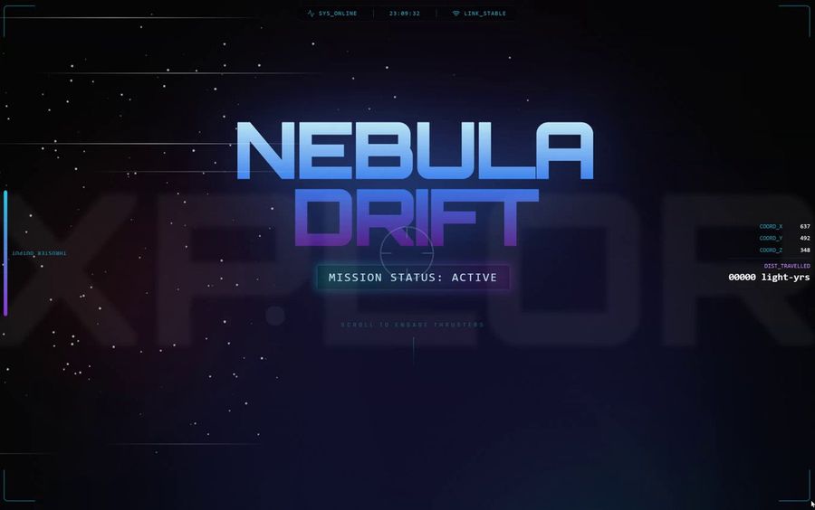 Parallax scrolling homepage with explosive visual effects