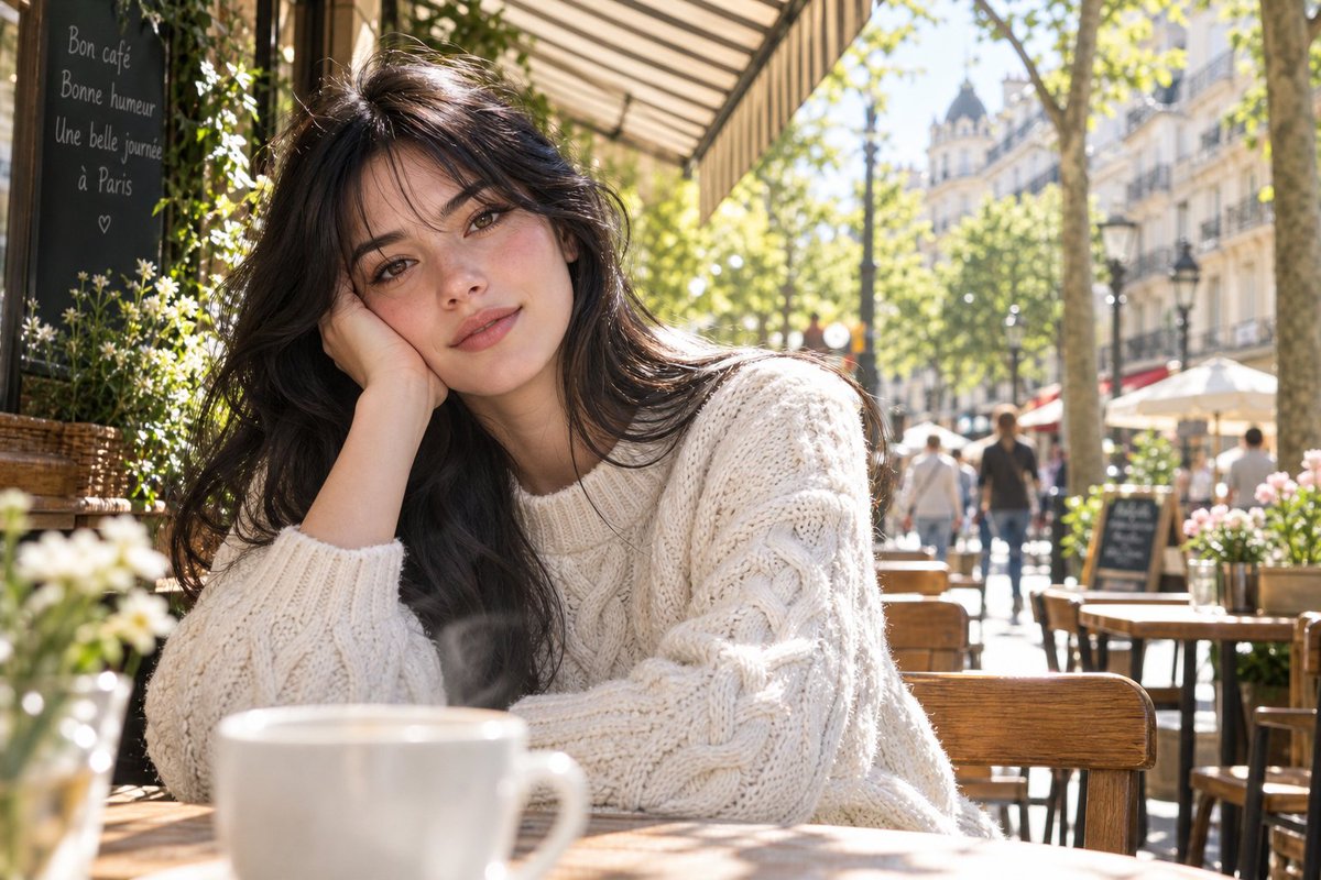 Sunny Paris Café Portrait