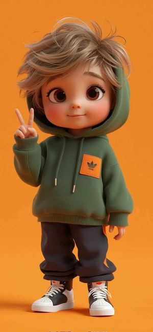 Pixar Tarzı 3D Chibi Erkek Karakter