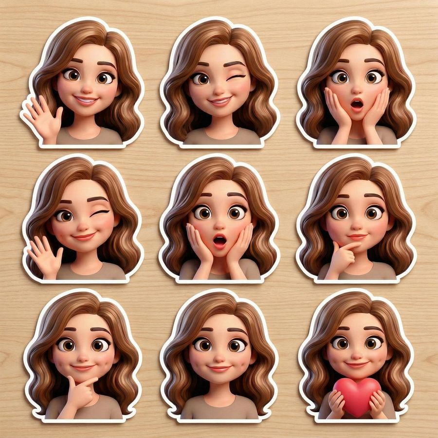 Kimlik Kilidi Özellikli Pixar Tarzı Avatar Çıkartmaları
