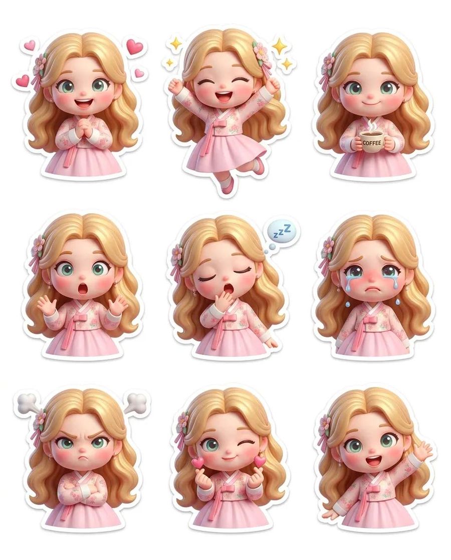 Pixar Tarzı Chibi Çıkartma Sayfası