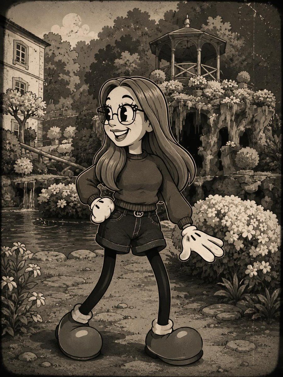 Transformação em Desenho Animado Estilo Rubber Hose Vintage