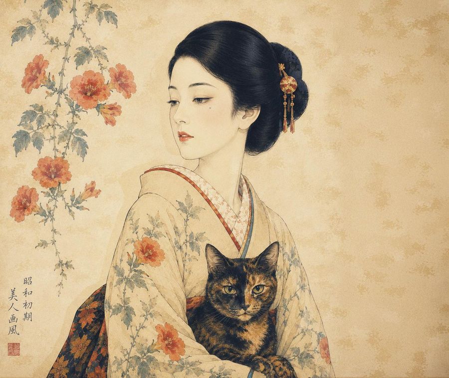 Style de peinture japonaise de l'ère Showa